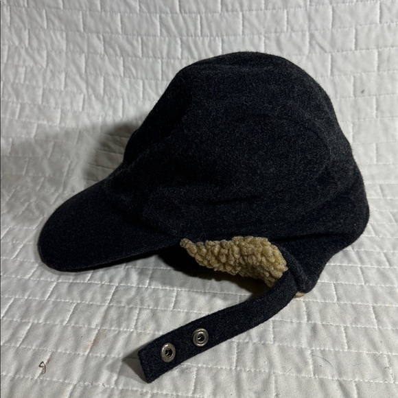 J. Crew Trapper Black and Tan Wool Winter Hat - Picture 3 of 7